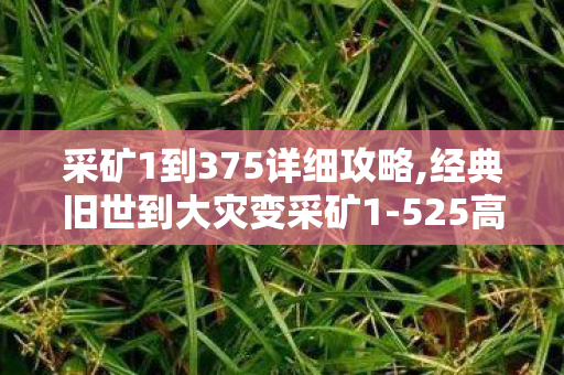 采矿1到375详细攻略,经典旧世到大灾变采矿1-525高效冲级全指南 采矿1到375详细攻略,经典旧世到大灾变采矿1-525高效冲级全指南
