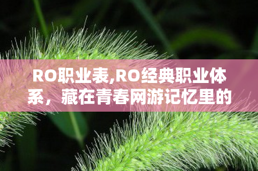 RO职业表,RO经典职业体系,藏在青春网游记忆里的多元玩法魅力 RO职业表,RO经典职业体系,藏在青春网游记忆里的多元玩法魅力