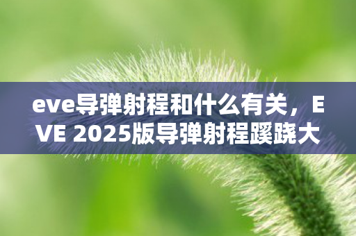 eve导弹射程和什么有关,EVE 2025版导弹射程蹊跷大改!玩家直呼离谱的进化史 eve导弹射程和什么有关,EVE 2025版导弹射程蹊跷大改!玩家直呼离谱的进化史