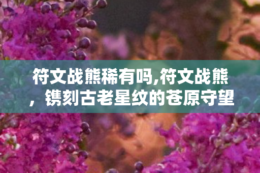 符文战熊稀有吗,符文战熊,镌刻古老星纹的苍原守望者 符文战熊稀有吗,符文战熊,镌刻古老星纹的苍原守望者