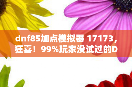 dnf85加点模拟器 17173,狂喜!99%玩家没试过的DNF85加点模拟器,秒变大神的隐藏秘籍 dnf85加点模拟器 17173,狂喜!99%玩家没试过的DNF85加点模拟器,秒变大神的隐藏秘籍