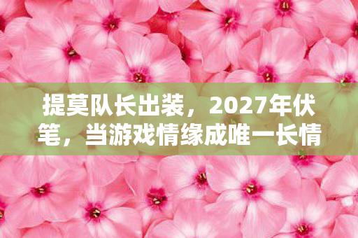 提莫队长出装，2027年伏笔，当游戏情缘成唯一长情，鼻子一酸才懂虚拟比现实更真