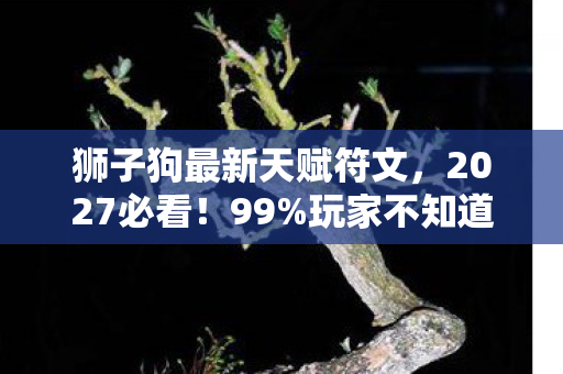 狮子狗最新天赋符文，2027必看！99%玩家不知道的狮子狗打野天赋，上分快感直接拉满！