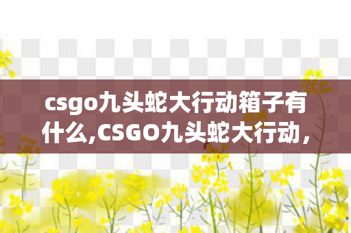 csgo九头蛇大行动箱子有什么,CSGO九头蛇大行动，刻在老玩家DNA里的夏日狂欢记忆