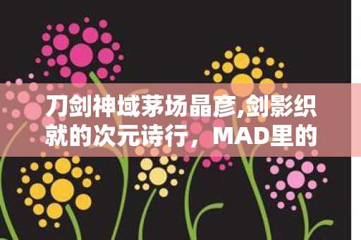 刀剑神域茅场晶彦,剑影织就的次元诗行,MAD里的专属热爱印记 刀剑神域茅场晶彦,剑影织就的次元诗行,MAD里的专属热爱印记