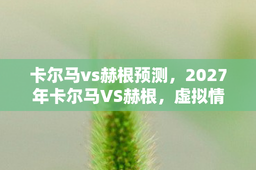 卡尔马vs赫根预测，2027年卡尔马VS赫根，虚拟情缘的伏笔，为何让我鼻子一酸？