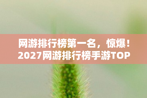 网游排行榜第一名,惊爆!2027网游排行榜手游TOP5,哪款能让你热血沸腾到失眠? 网游排行榜第一名,惊爆!2027网游排行榜手游TOP5,哪款能让你热血沸腾到失眠?