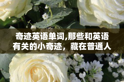 奇迹英语单词,那些和英语有关的小奇迹,藏在普通人的成长轨迹里 奇迹英语单词,那些和英语有关的小奇迹,藏在普通人的成长轨迹里