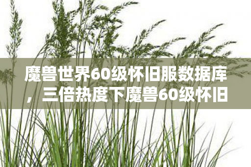 魔兽世界60级怀旧服数据库，三倍热度下魔兽60级怀旧服疑云，谁在让玩家心寒地买单？