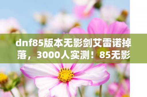 dnf85版本无影剑艾雷诺掉落，3000人实测！85无影剑爆率疑云，网吧老炮当场笑到绷不住