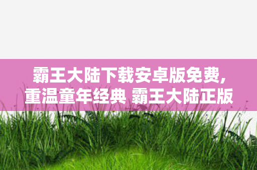 霸王大陆下载安卓版免费,重温童年经典 霸王大陆正版下载全攻略 霸王大陆下载安卓版免费,重温童年经典 霸王大陆正版下载全攻略