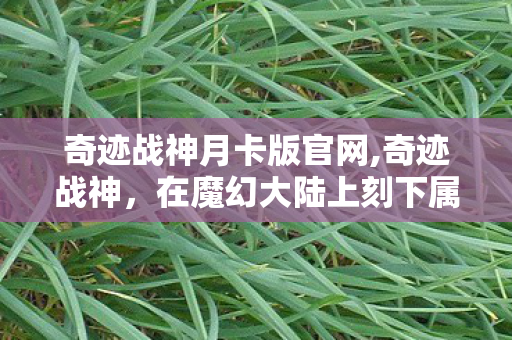 奇迹战神月卡版官网,奇迹战神，在魔幻大陆上刻下属于勇者的不朽传说