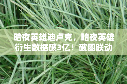 暗夜英雄迪卢克,暗夜英雄衍生数据破3亿!破圈联动竟让游戏角色登上音乐综艺与时尚T台? 暗夜英雄迪卢克,暗夜英雄衍生数据破3亿!破圈联动竟让游戏角色登上音乐综艺与时尚T台?