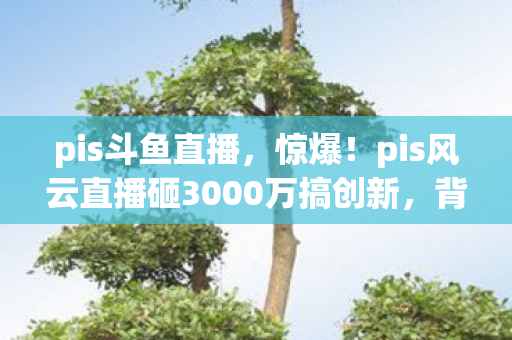 pis斗鱼直播,惊爆!pis风云直播砸3000万搞创新,背后隐情让人吓一跳! pis斗鱼直播,惊爆!pis风云直播砸3000万搞创新,背后隐情让人吓一跳!