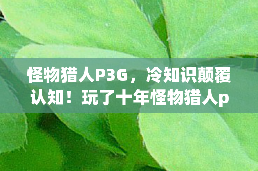 怪物猎人P3G,冷知识颠覆认知!玩了十年怪物猎人p3g的我竟目瞪口呆 怪物猎人P3G,冷知识颠覆认知!玩了十年怪物猎人p3g的我竟目瞪口呆