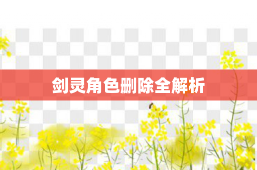 剑灵角色删除全解析图片