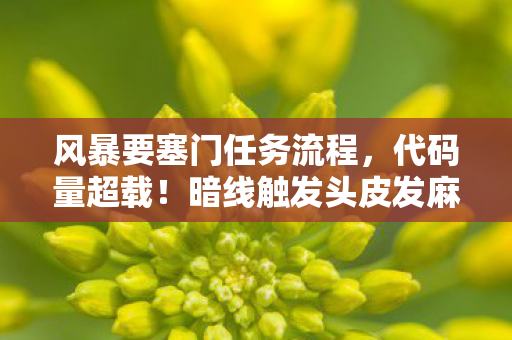 风暴要塞门任务流程,代码量超载!暗线触发头皮发麻,我在风暴要塞的永生代码 风暴要塞门任务流程,代码量超载!暗线触发头皮发麻,我在风暴要塞的永生代码