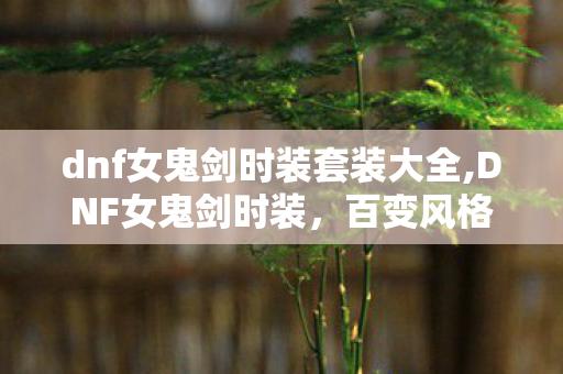dnf女鬼剑时装套装大全,DNF女鬼剑时装，百变风格下的剑客美学与玩家情怀