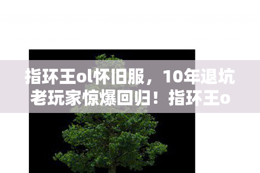 指环王ol怀旧服,10年退坑老玩家惊爆回归!指环王ol新版本竟藏着这致命反转? 指环王ol怀旧服,10年退坑老玩家惊爆回归!指环王ol新版本竟藏着这致命反转?
