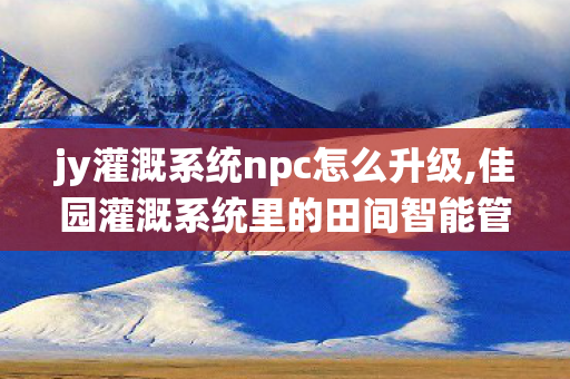 jy灌溉系统npc怎么升级,佳园灌溉系统里的田间智能管家,NPC节点解锁智慧种植新体验 jy灌溉系统npc怎么升级,佳园灌溉系统里的田间智能管家,NPC节点解锁智慧种植新体验