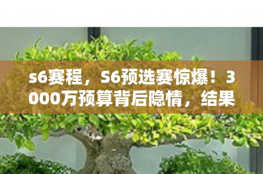 s6赛程,S6预选赛惊爆!3000万预算背后隐情,结果让人吓一跳! s6赛程,S6预选赛惊爆!3000万预算背后隐情,结果让人吓一跳!