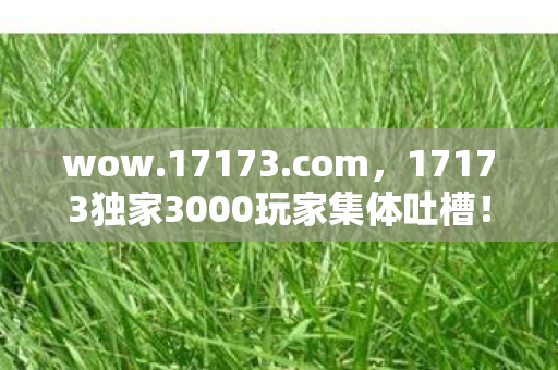wow.17173.com，17173独家3000玩家集体吐槽！新版本疑点重重，老炮网吧笑到绷不住