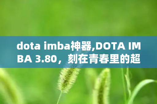dota imba神器,DOTA IMBA 3.80,刻在青春里的超爽对战旧时光 dota imba神器,DOTA IMBA 3.80,刻在青春里的超爽对战旧时光