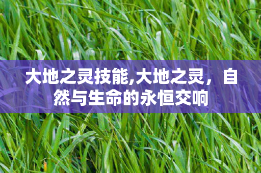 大地之灵技能,大地之灵，自然与生命的永恒交响