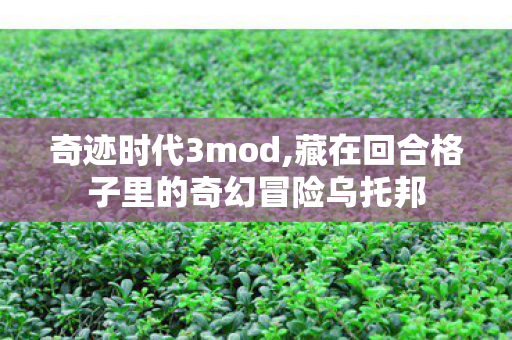 奇迹时代3mod,藏在回合格子里的奇幻冒险乌托邦 奇迹时代3mod,藏在回合格子里的奇幻冒险乌托邦
