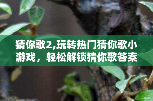 猜你歌2,玩转热门猜你歌小游戏,轻松解锁猜你歌答案的实用思路 猜你歌2,玩转热门猜你歌小游戏,轻松解锁猜你歌答案的实用思路