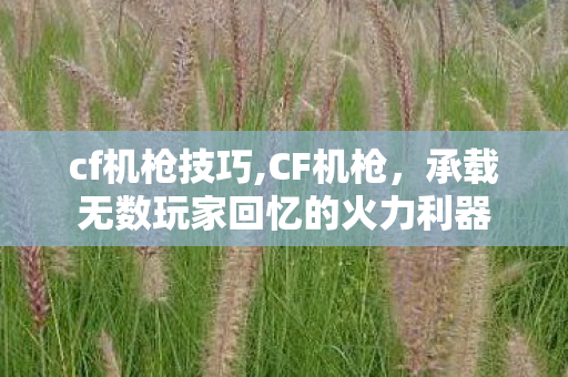 cf机枪技巧,CF机枪,承载无数玩家回忆的火力利器 cf机枪技巧,CF机枪,承载无数玩家回忆的火力利器