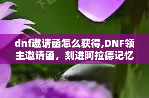 dnf邀请函怎么获得,DNF领主邀请函,刻进阿拉德记忆里的热血小凭证 dnf邀请函怎么获得,DNF领主邀请函,刻进阿拉德记忆里的热血小凭证