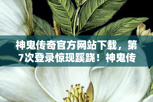 神鬼传奇官方网站下载,第7次登录惊现蹊跷!神鬼传奇官网暗藏玄机,后背发凉真相曝光 神鬼传奇官方网站下载,第7次登录惊现蹊跷!神鬼传奇官网暗藏玄机,后背发凉真相曝光