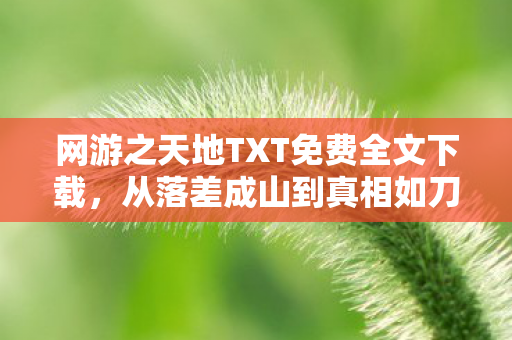 网游之天地TXT免费全文下载,从落差成山到真相如刀,笑着笑着,我竟哭了 网游之天地TXT免费全文下载,从落差成山到真相如刀,笑着笑着,我竟哭了