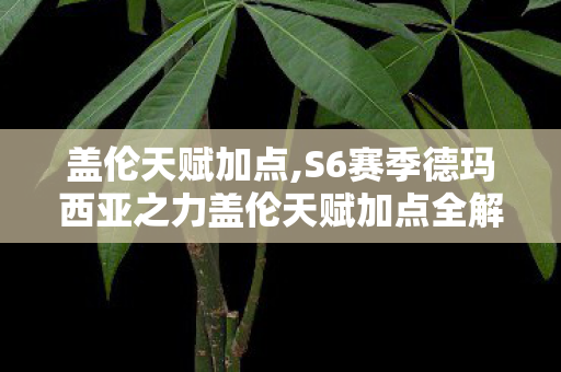 盖伦天赋加点,S6赛季德玛西亚之力盖伦天赋加点全解析,适配不同对局的实用思路 盖伦天赋加点,S6赛季德玛西亚之力盖伦天赋加点全解析,适配不同对局的实用思路