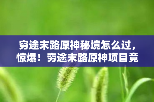 穷途末路原神秘境怎么过,惊爆!穷途末路原神项目竟烧光3.2亿,离职老兵掀桌揭隐情吓你一跳! 穷途末路原神秘境怎么过,惊爆!穷途末路原神项目竟烧光3.2亿,离职老兵掀桌揭隐情吓你一跳!