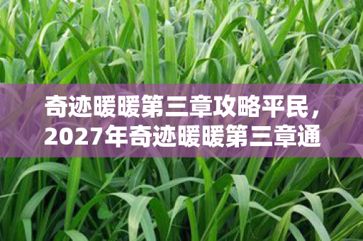奇迹暖暖第三章攻略平民,2027年奇迹暖暖第三章通关夜,伏笔成谶,鼻子一酸忆旧时 奇迹暖暖第三章攻略平民,2027年奇迹暖暖第三章通关夜,伏笔成谶,鼻子一酸忆旧时