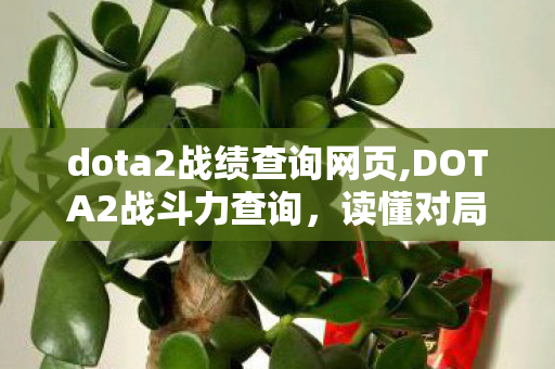 dota2战绩查询网页,DOTA2战斗力查询，读懂对局数据背后的成长轨迹