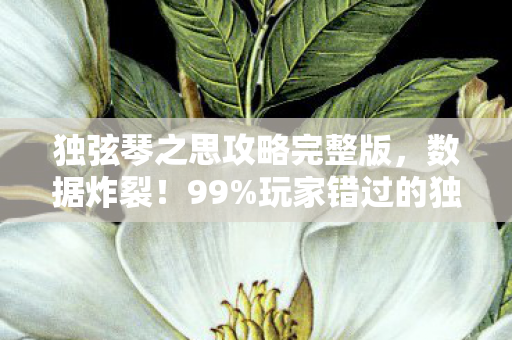 独弦琴之思攻略完整版,数据炸裂!99%玩家错过的独弦琴之思,3大领域暴动,情怀竟成财富密码 独弦琴之思攻略完整版,数据炸裂!99%玩家错过的独弦琴之思,3大领域暴动,情怀竟成财富密码