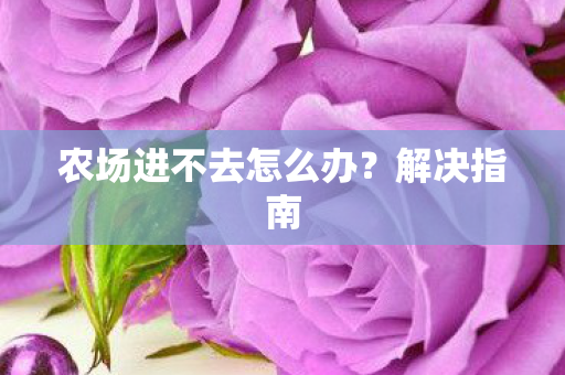 农场进不去怎么办图片