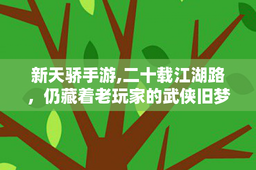 新天骄手游,二十载江湖路,仍藏着老玩家的武侠旧梦 新天骄手游,二十载江湖路,仍藏着老玩家的武侠旧梦