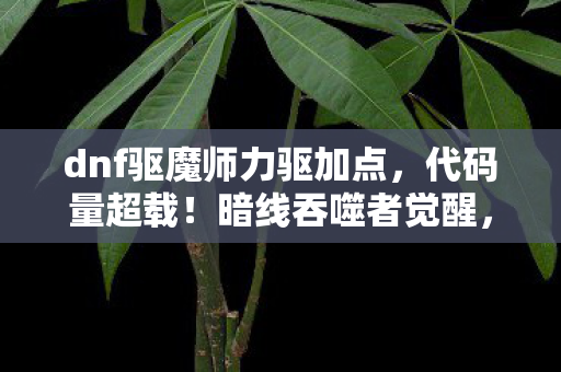 dnf驱魔师力驱加点，代码量超载！暗线吞噬者觉醒，头皮发麻的赛博驱魔方程式