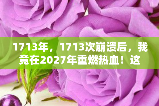 1713年,1713次崩溃后,我竟在2027年重燃热血!这数字背后藏着什么? 1713年,1713次崩溃后,我竟在2027年重燃热血!这数字背后藏着什么?