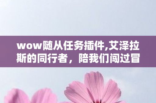 wow随从任务插件,艾泽拉斯的同行者,陪我们闯过冒险路的WOW随从们 wow随从任务插件,艾泽拉斯的同行者,陪我们闯过冒险路的WOW随从们