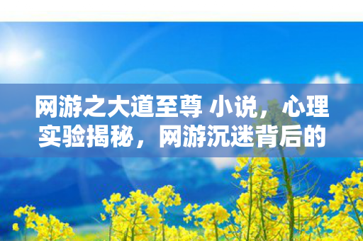 网游之大道至尊 小说,心理实验揭秘,网游沉迷背后的多巴胺陷阱,细思极恐! 网游之大道至尊 小说,心理实验揭秘,网游沉迷背后的多巴胺陷阱,细思极恐!