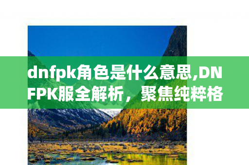 dnfpk角色是什么意思,DNFPK服全解析,聚焦纯粹格斗乐趣的公平竞技专属空间 dnfpk角色是什么意思,DNFPK服全解析,聚焦纯粹格斗乐趣的公平竞技专属空间