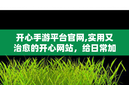 开心手游平台官网,实用又治愈的开心网站，给日常加点轻松甜意