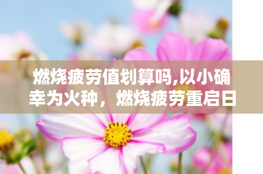 燃烧疲劳值划算吗,以小确幸为火种,燃烧疲劳重启日常活力 燃烧疲劳值划算吗,以小确幸为火种,燃烧疲劳重启日常活力