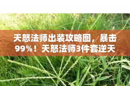 天怒法师出装攻略图，暴击99%！天怒法师3件套逆天改命，这出装谁顶得住？