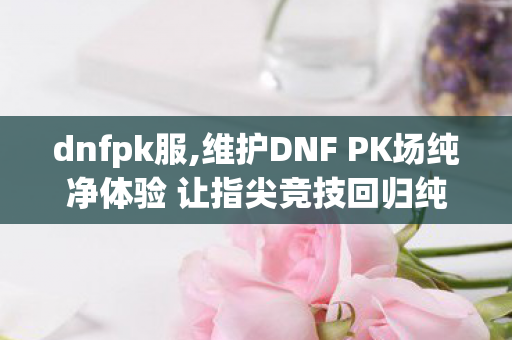 dnfpk服,维护DNF PK场纯净体验 让指尖竞技回归纯粹乐趣